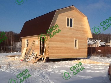 Баня из бруса с мансардой 6х8