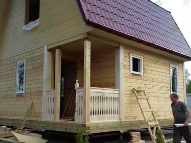 Дом из бруса с мансардой 6 х 6
